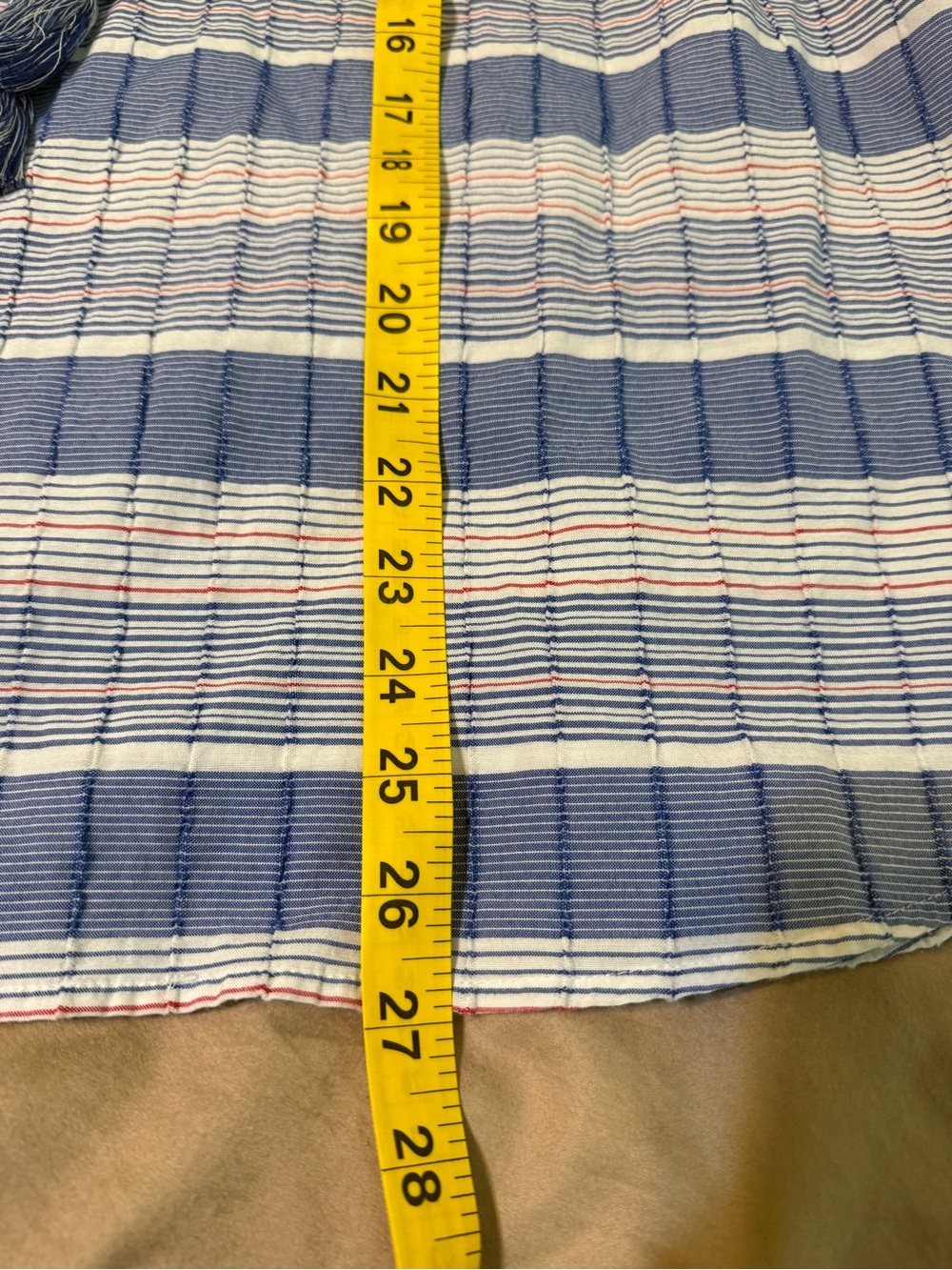 Talbots Blue and White Striped Sleeveless V-Neck Top Large 0036 - Picture 5 of 5
